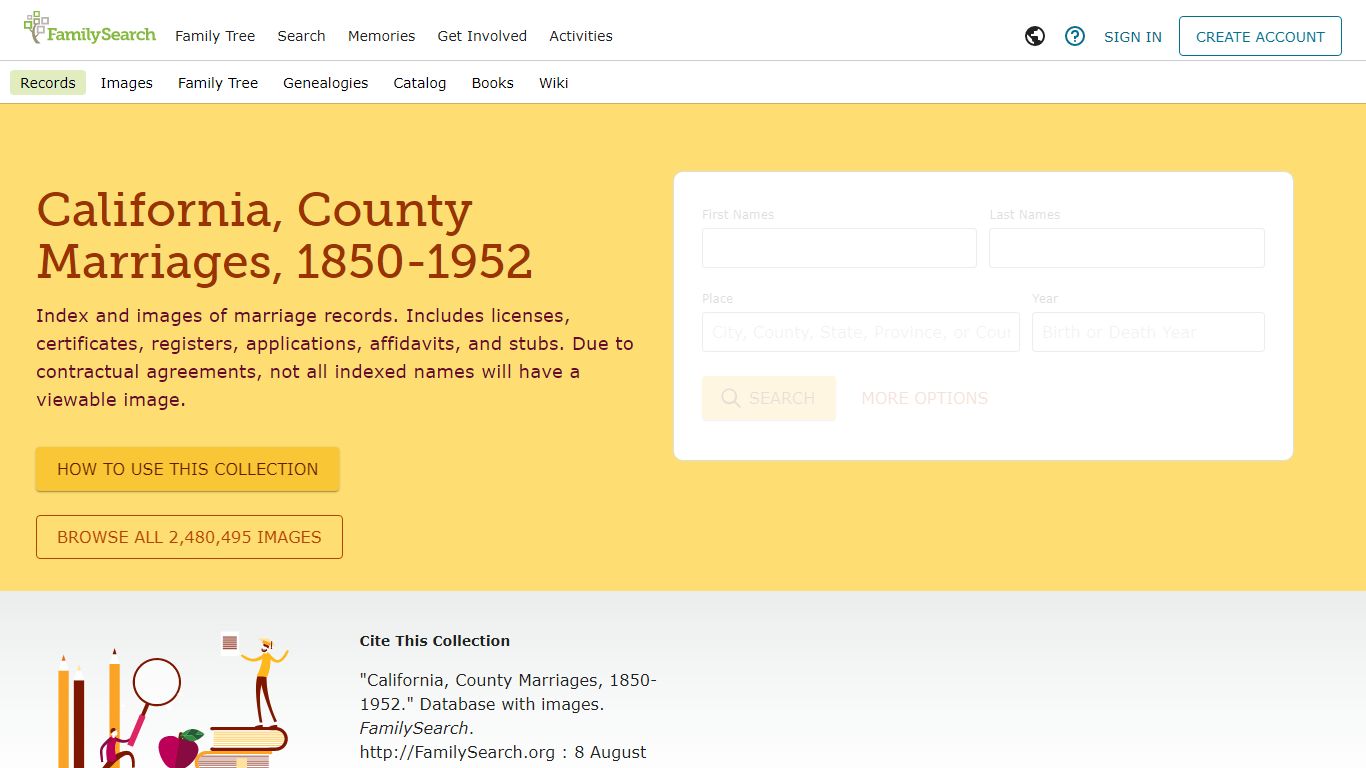 California, County Marriages, 1850-1952 • FamilySearch